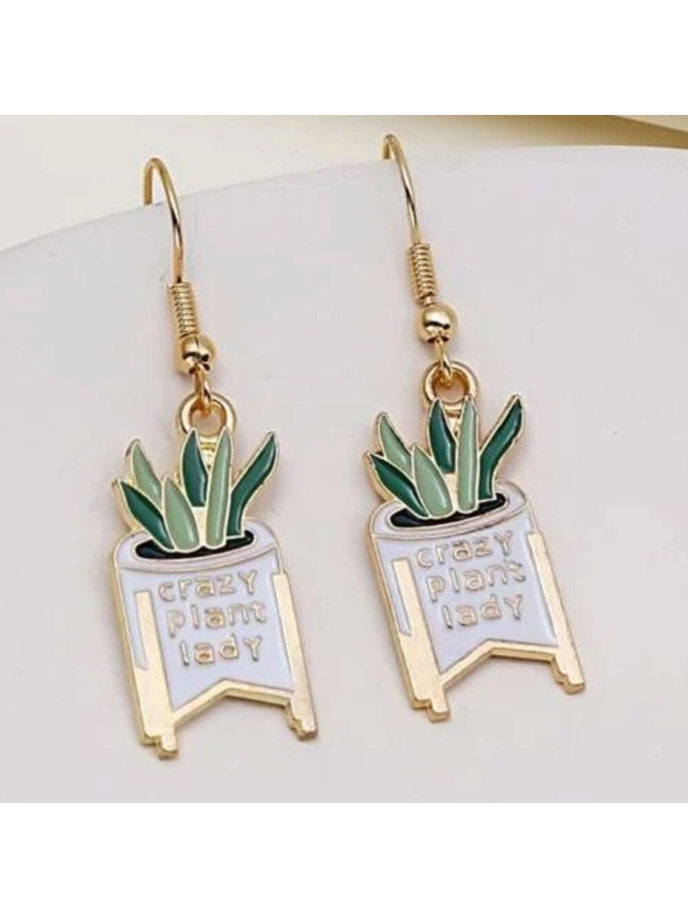 Crazy Plant Lady boutique hanging dangle earrings
